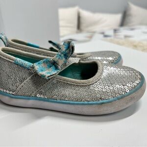 Keds Toddler Girls Shoes Size 7 Silver Sequin Bow Mary Jane
